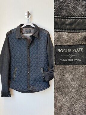 Rogue State Men's Quilted Mixed Media Jacket – Size Medium